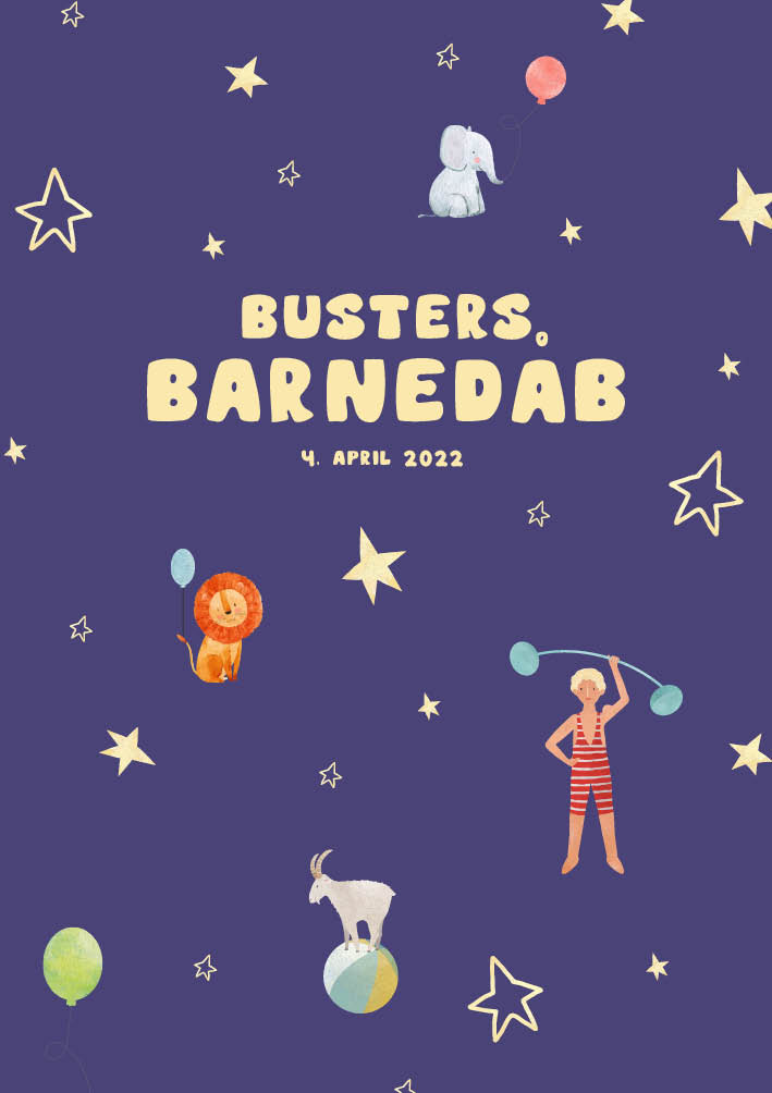 Barnedåb - Buster Dåbsinvitation